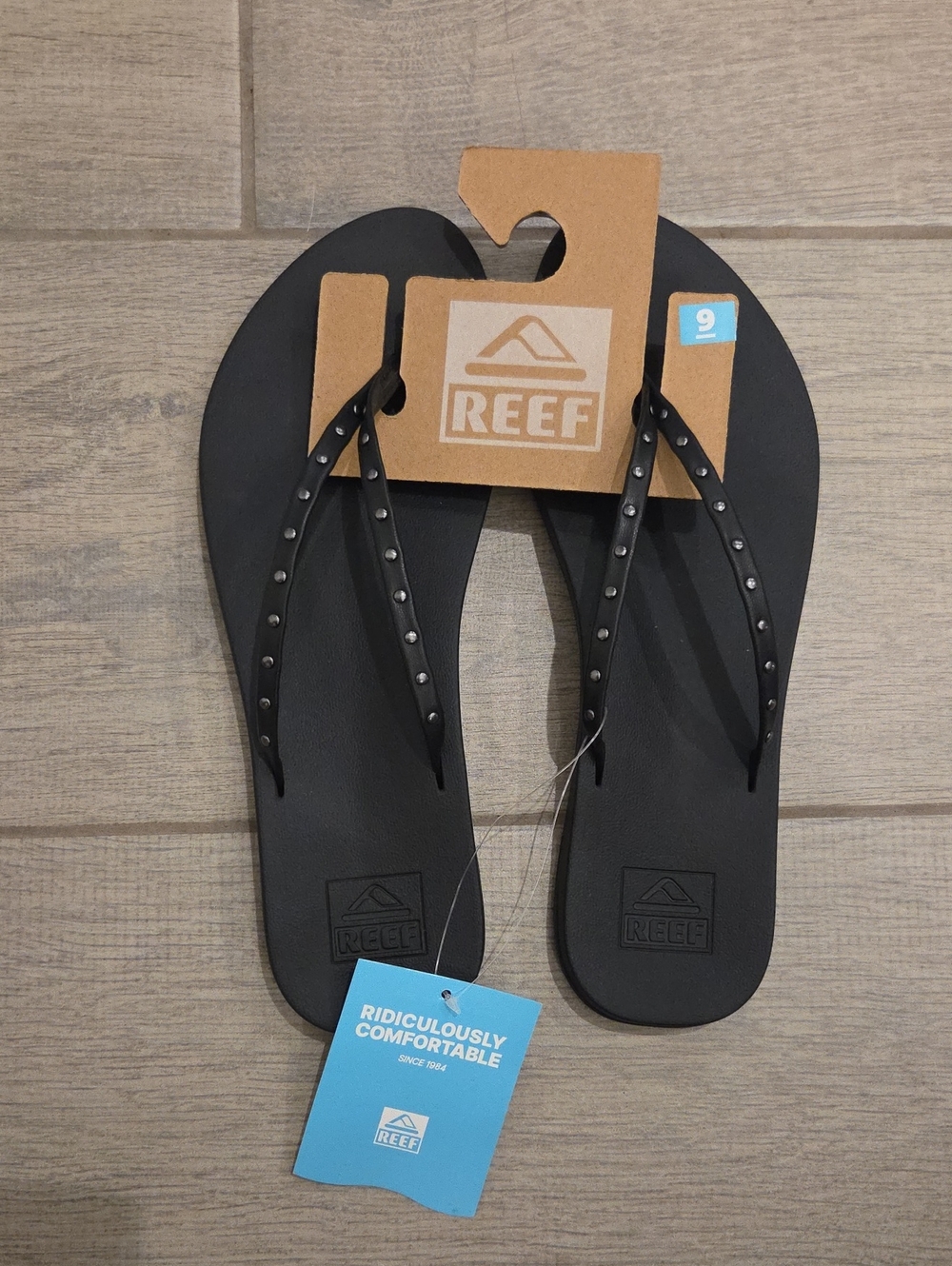 Reef Cushion Slim Studs Women's Black Studded Thong Sandals Sz 9 CK0490 beach
